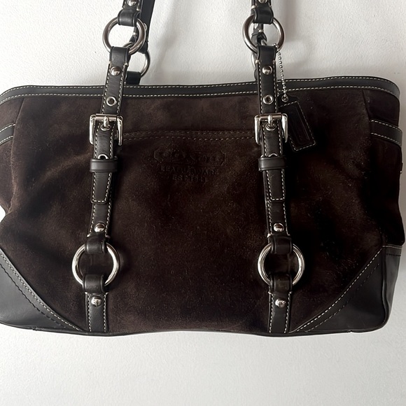 Coach East Gallery shoulder bag in suede leather, brown, Y2K, boho - Picture 3 of 17